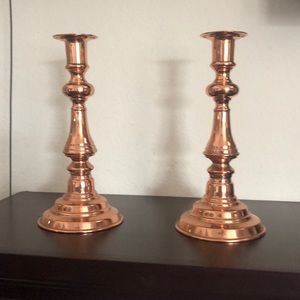 Copper candlesticks. Matching pair.